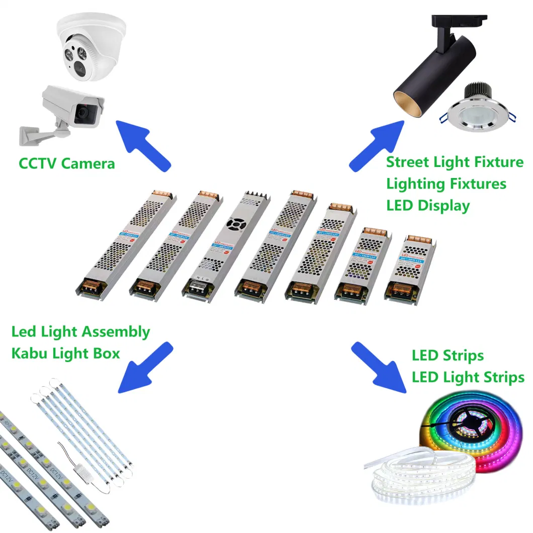 Ultra Thin-LED-Power Supply Switching LED Driver 12V 5A 60W Strip Power Supply for LED Light Box