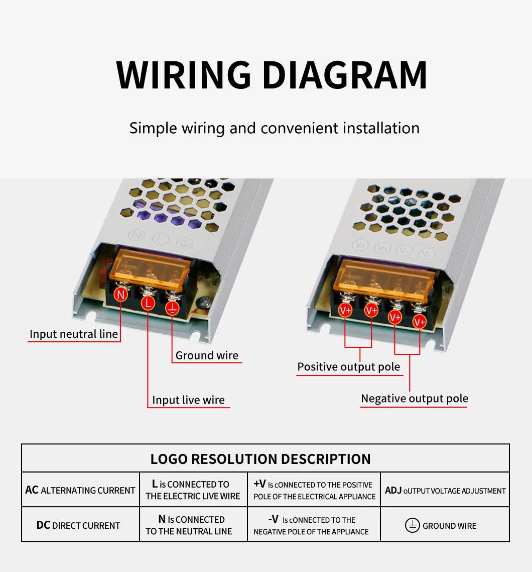 Ultra Thin-LED-Power Supply Switching LED Driver 12V 5A 60W Strip Power Supply for LED Light Box