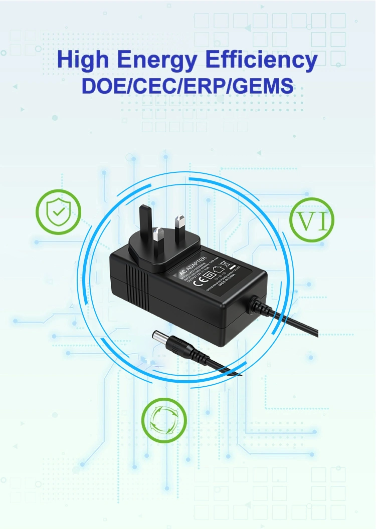 High Quality 12V 3A European Power Adapter CE RoHS GS Certificated 36W UK Standard Wall Mounted 24V1.5A CCTV Camera Power Supply