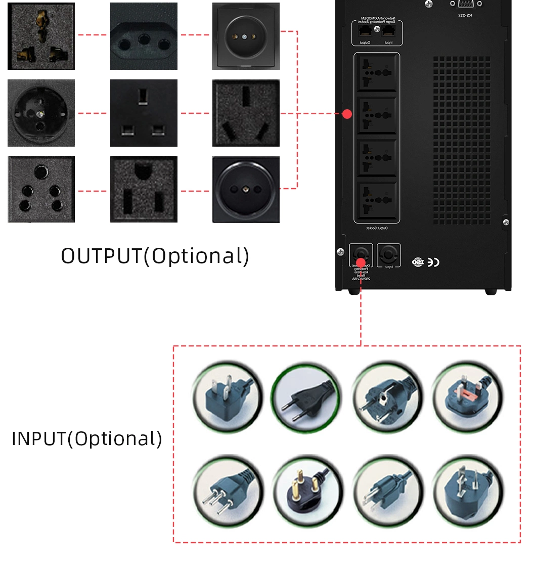 2000va 110V 220V Line Interactive LED Cye Series UPS Power Supply