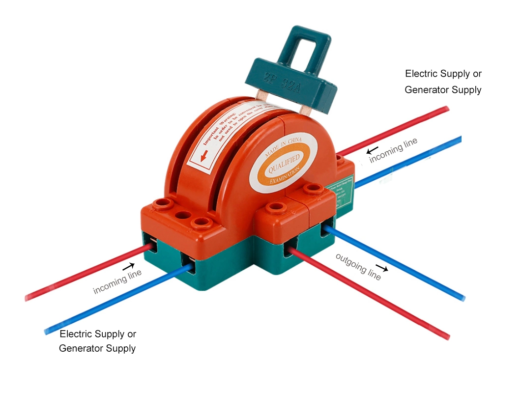 Knife Switch Change Over Switch 63A 2 Pole Double Power Supply Change Switch