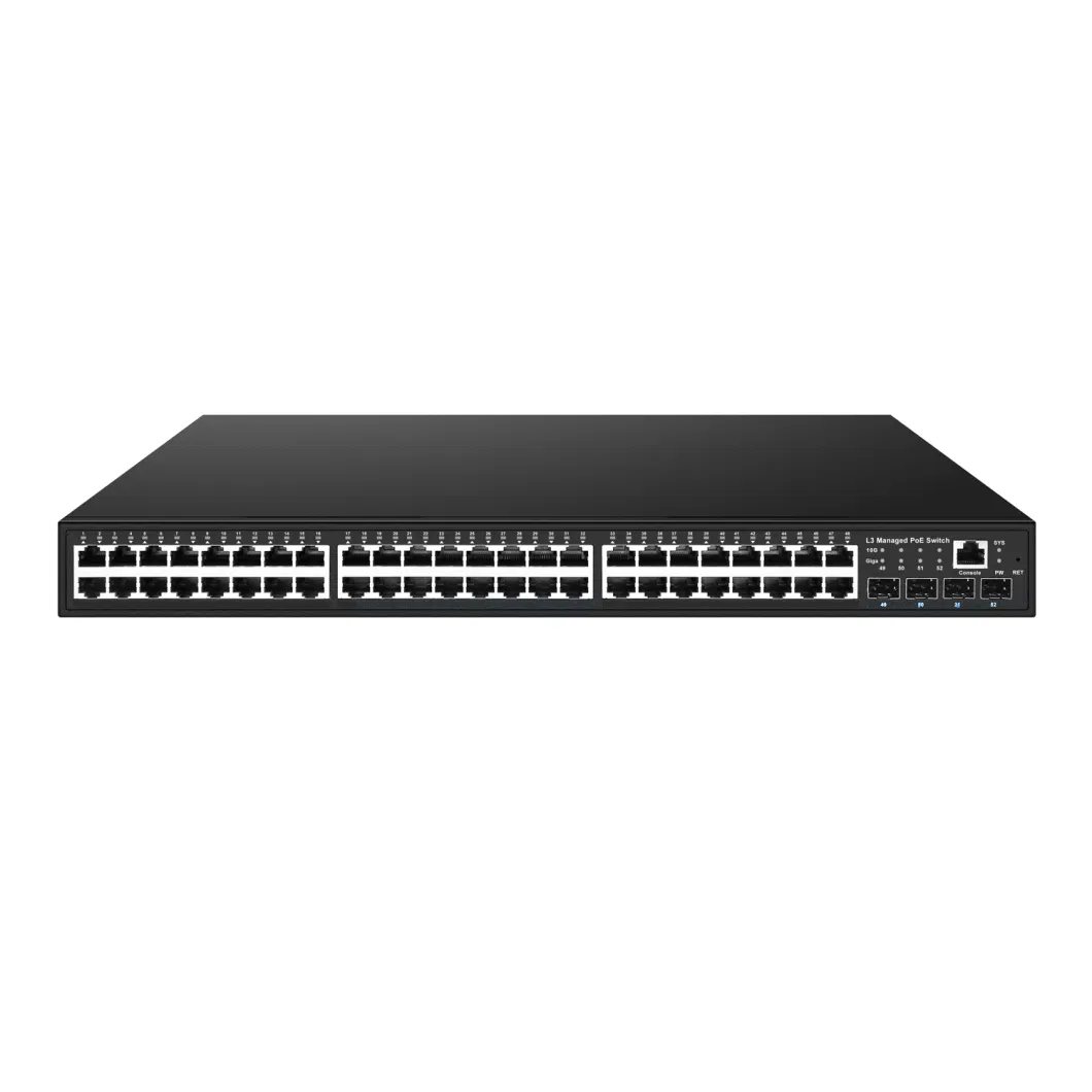 Dual AC Input Poe Switch 48 Ports with 4*10g Uplink 2*600W PSU Inside