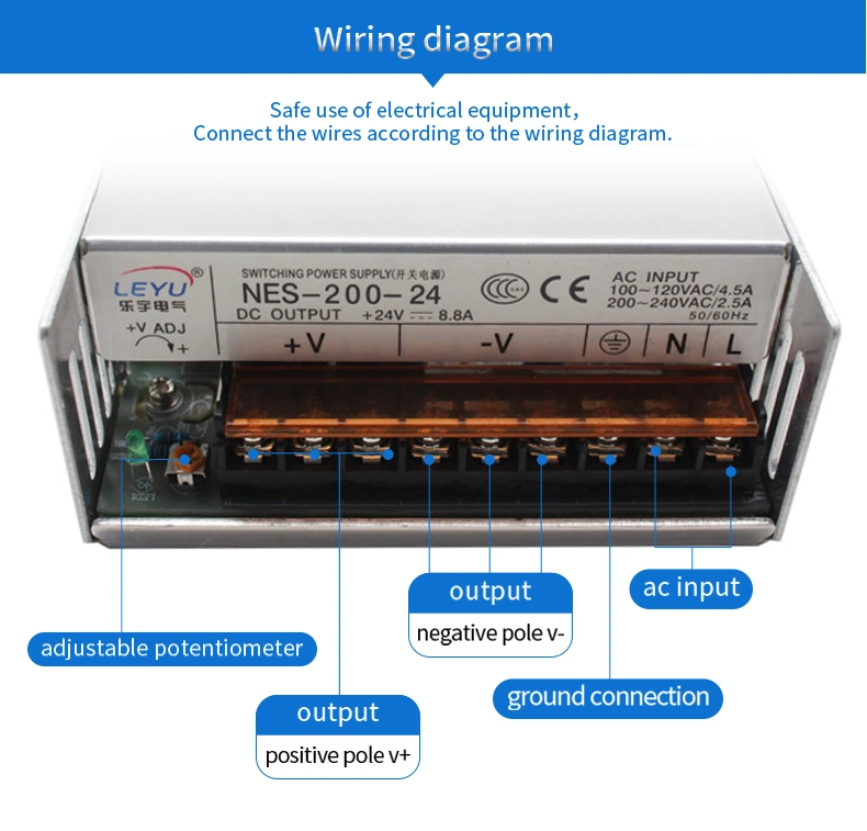 Nes-200-12 12V AC to DC Single Output 200W 12V SMPS