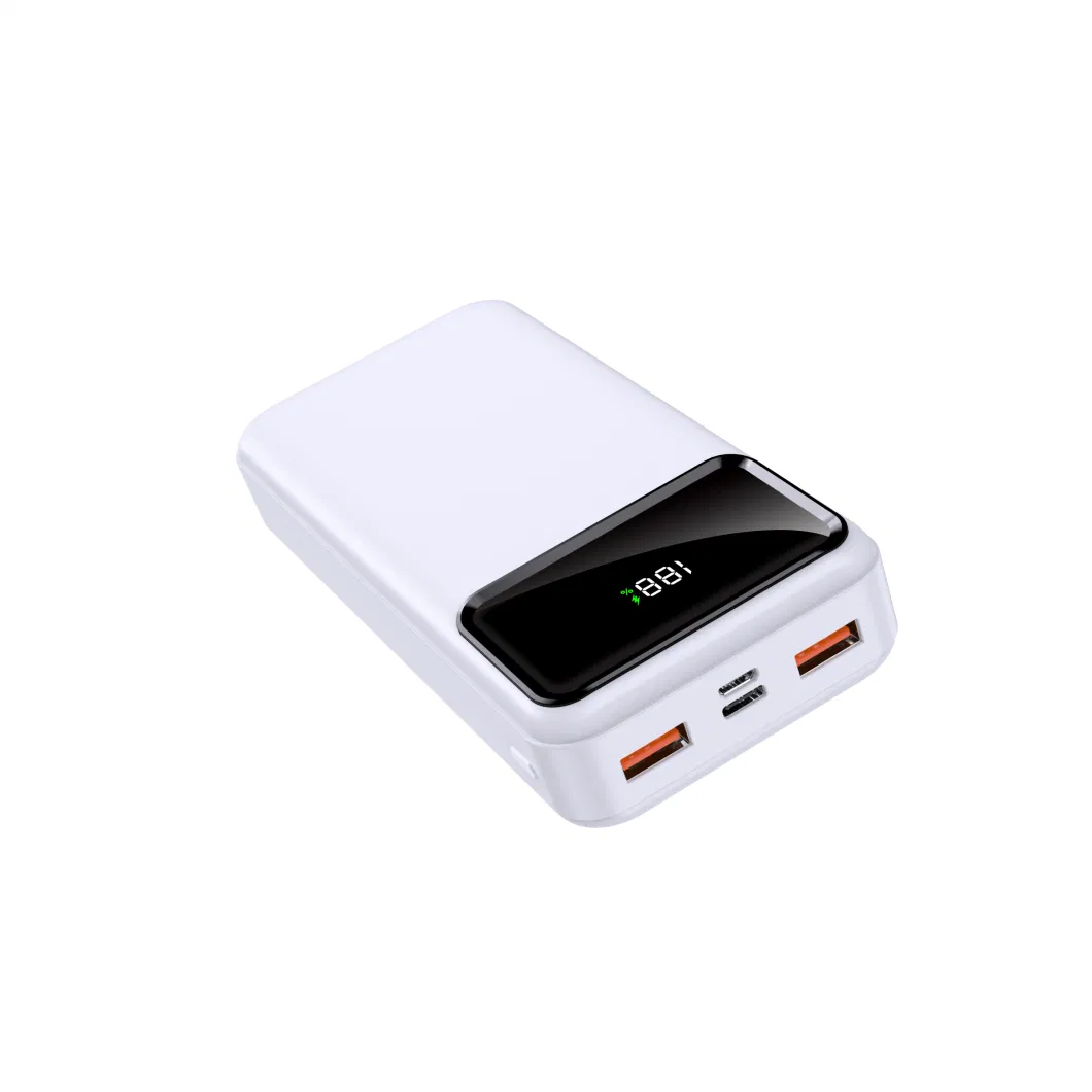 10000 mAh Mirror Screen Compact Mobile Power Supply with Cable Charging Power Bank