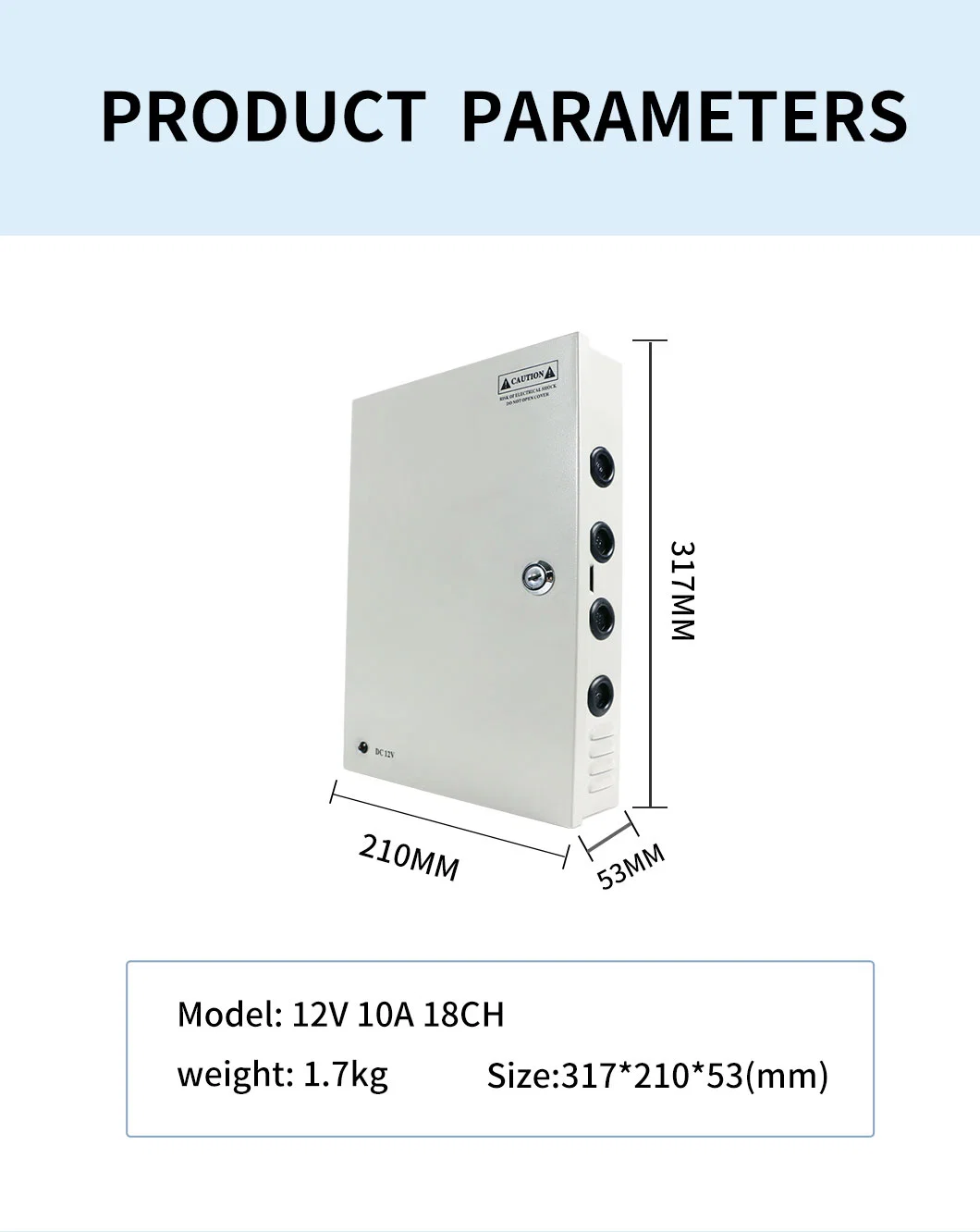 AC 110V / 220V to DC 12V 10A 18CH Outputs CCTV Switching Power Supply for Security CCTV Camera and LED Strip Lights