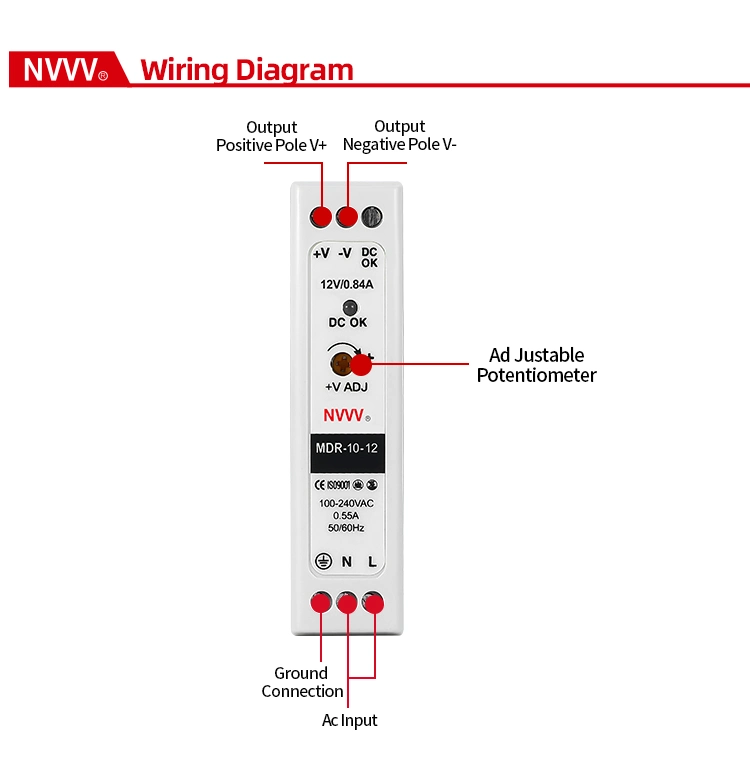 Mdr-10W-12V Switching Power Supply AC/DC Power DIN Rail