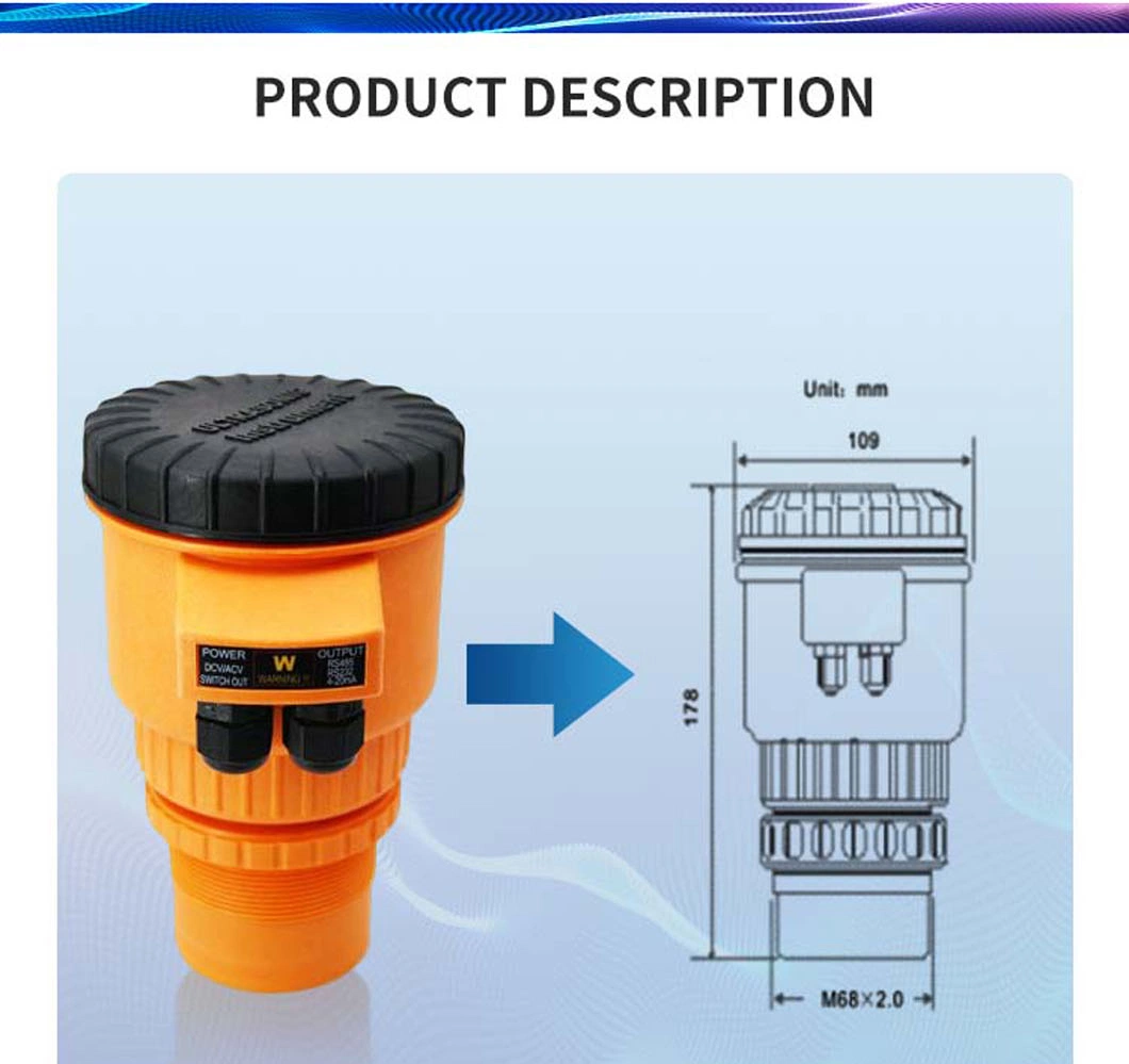 Atech Diesel Fuel Underwater Rang Ultrasonic Tank Level Sensor