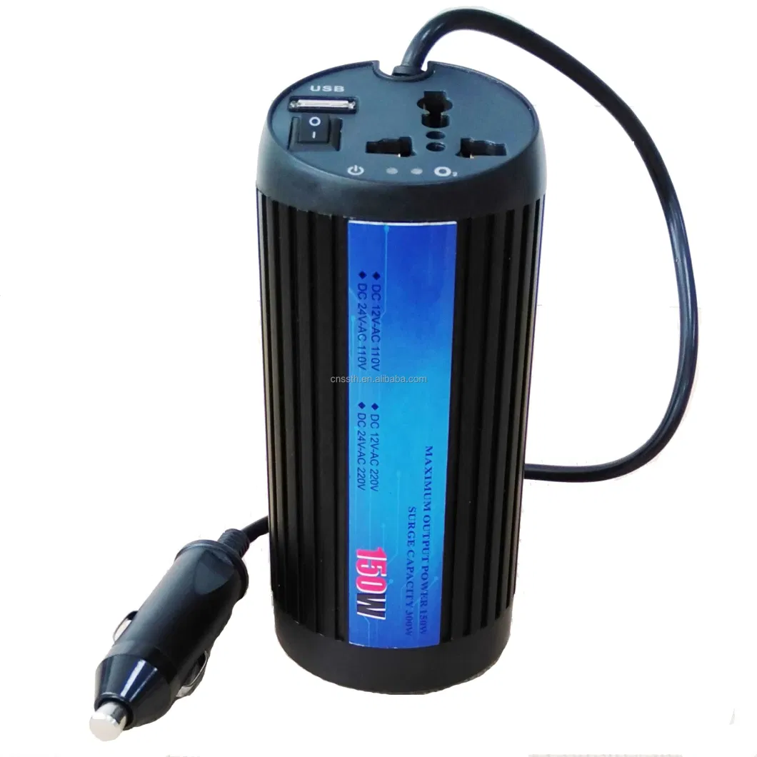 DC 12V to AC 120V 150W Smart Car Power Inverter with Dual USB Ports