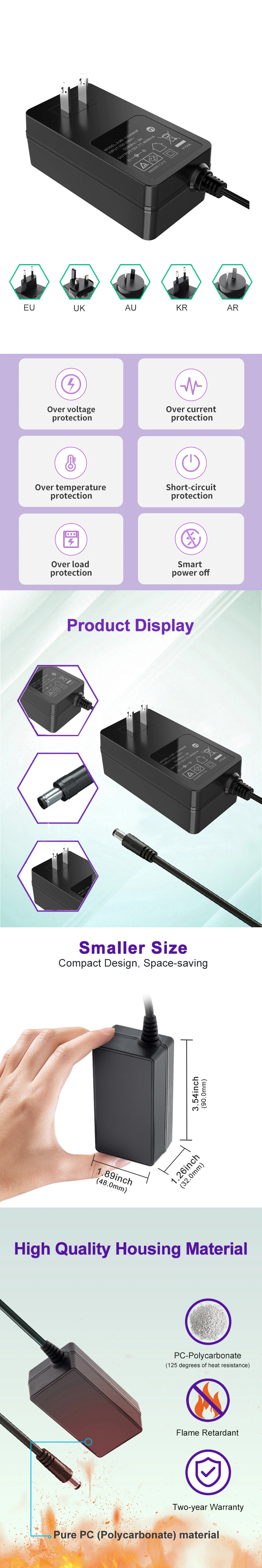 AC Adapter Manufacturer 15V 3A 4A Power Adapter Manufacturers 12V 4A 12V 5A AC-DC Power Supply Factory 24V 2A AC Adaptor 48V 1A Switching Power Supply EMC