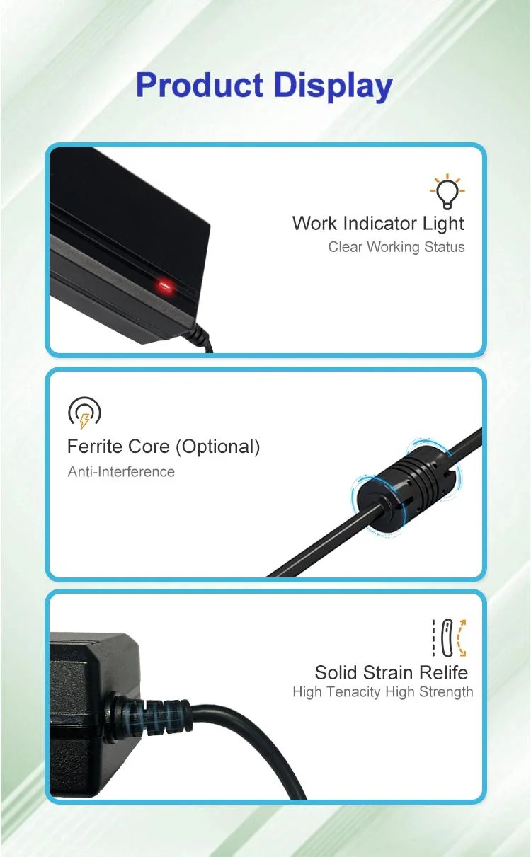 High Quality 12V 3A European Power Adapter CE RoHS GS Certificated 36W UK Standard Wall Mounted 24V1.5A CCTV Camera Power Supply