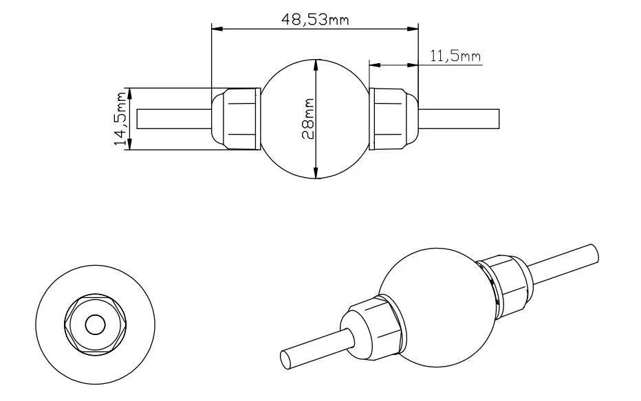 0.028 AMPS 12 VDC Pixel LED Light