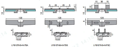 Lf 810tab Series Chains Side Flexing Plastic Flat Top Chains for The Conveyor of Instant Noodles