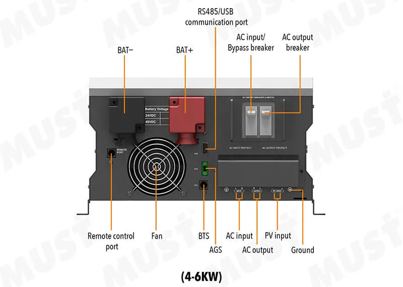 6000W DC to AC 220V Solar Power Inverter for Air Condition