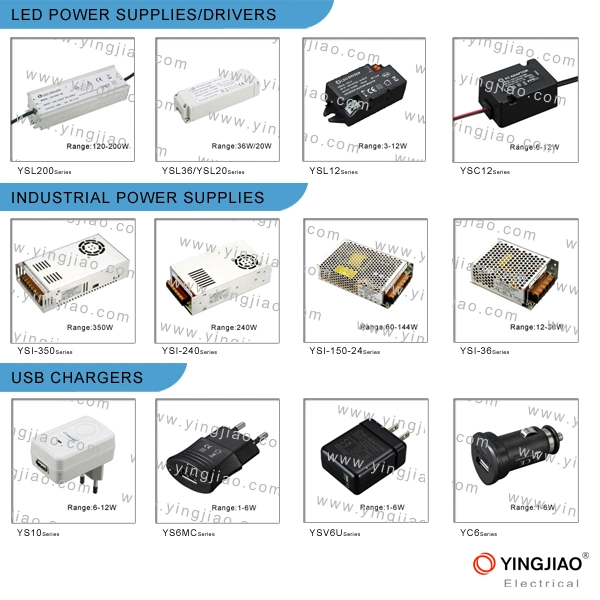 12W 24V DC Switching Power Adapter with UL