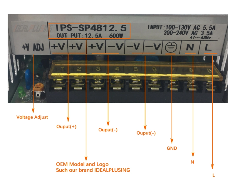 Factory Price 500W AC to DC 12V 41.7A 100V 5A 110V 4.5A 150V 3.3A SMPS Switching Power Supply for LED Lighting