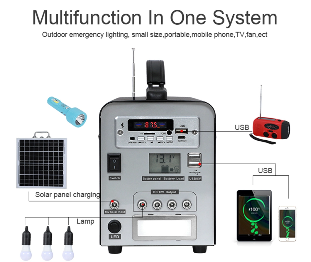 40W AC Load Solar Energy Generator Emergency Power Supply LED Lighting Mini Solar Lighting System for Home