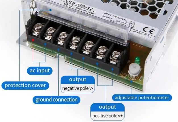 DC Switching Power Supply Lrs-100-12 Ultra-Thin AC 100-240V to DC12V 8.5A Converter Switch Transformer for CCTV, Computer Project, 3D Printer, LED Strip Light,