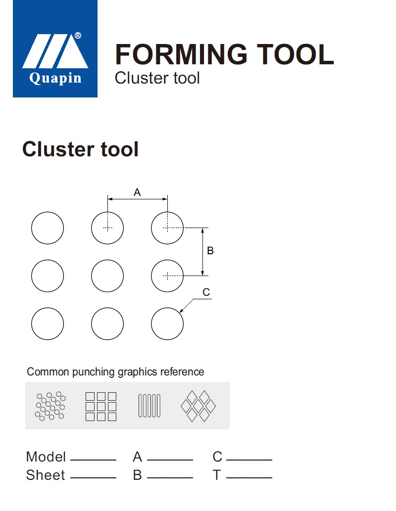 Cluster Oblique Hole Thick Turret Tools Forming Tooling (D station) CNC Turret Punch Press