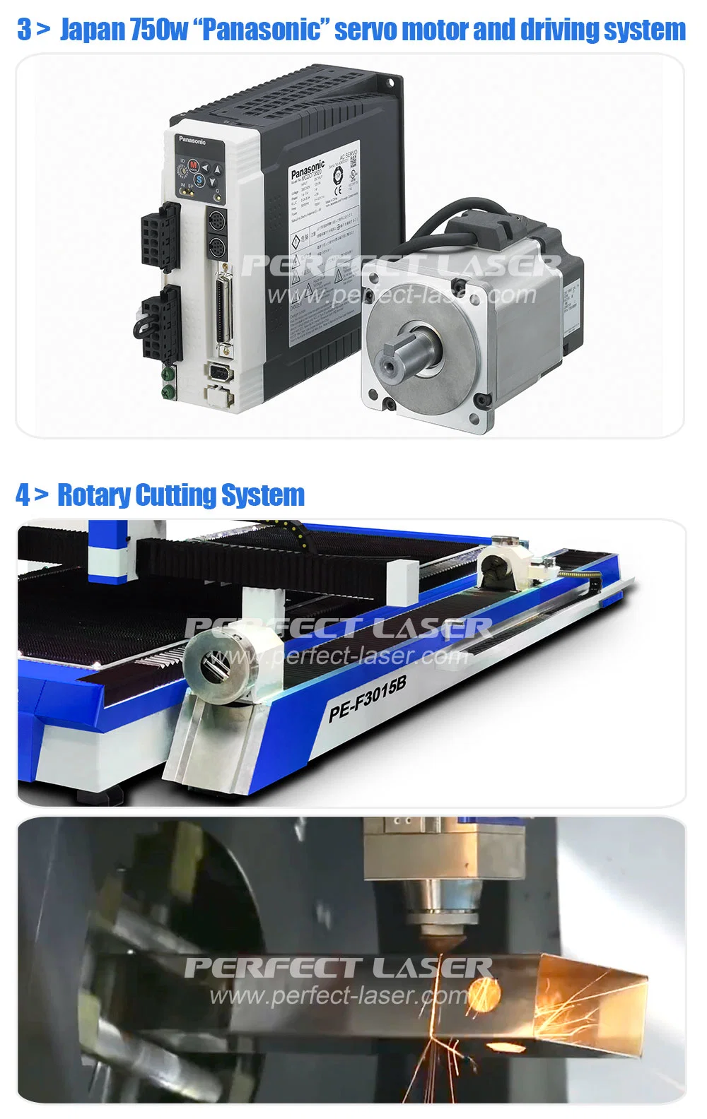 Perfect Laser-1kw 2kw 3kw 500W 1000W 1500W 2000W 3000 Watts Metal Sheet Round Tube Square Pipe Ipg Raycus/Max Rotary CNC Fiber Laser Cutting Machines Price