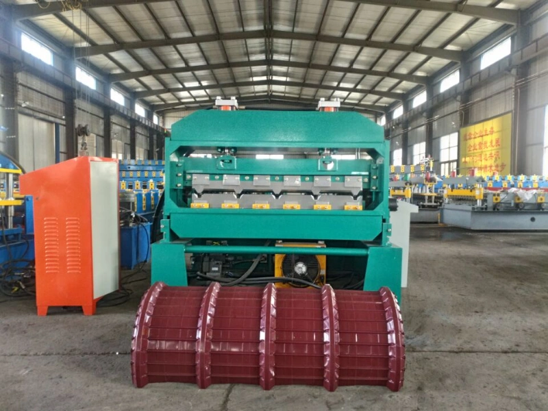 Roof Panel Electric Hydraulic Crimping Curving Bending Metal Tile Roll Forming Machine