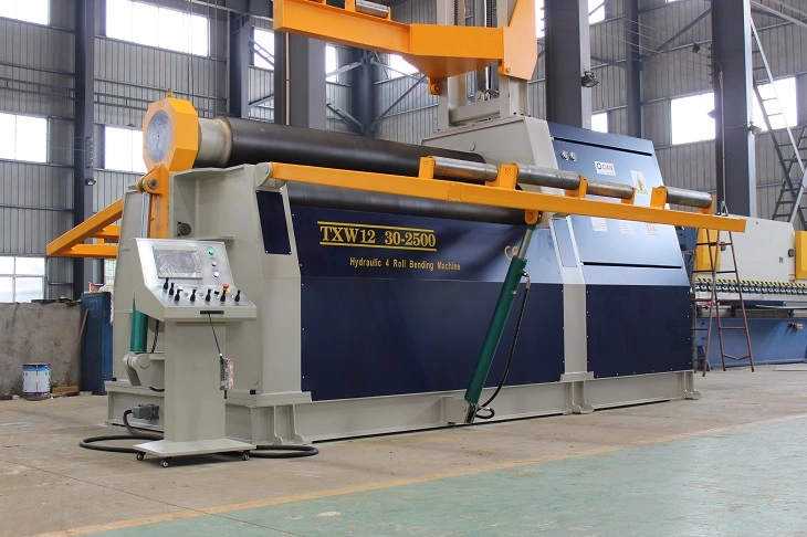 CNC Hydraulic Tube Roller Bender Sheet Metal Bending Machine 4 Roll Plate Rolling Machine