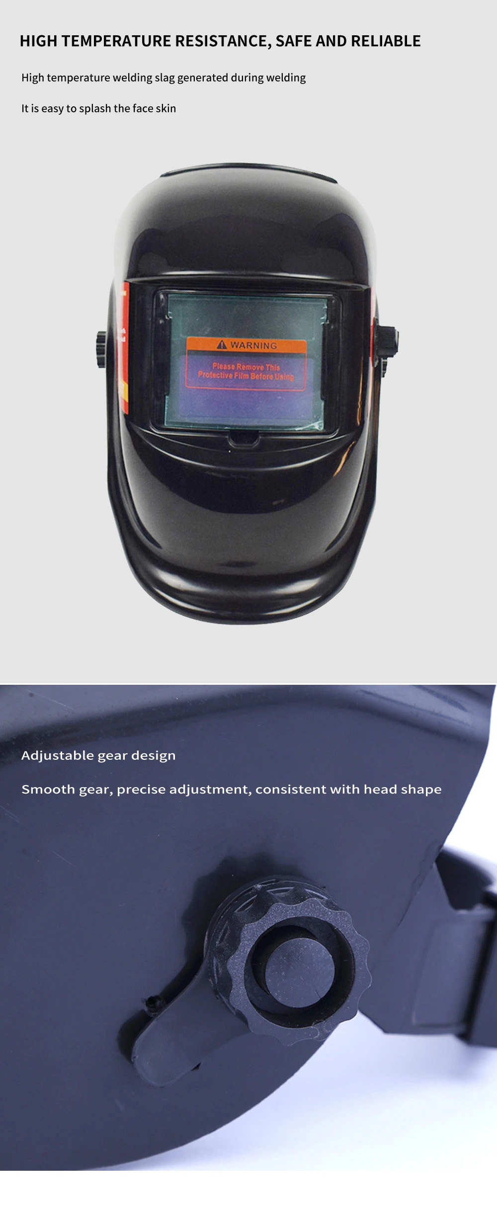 107 Series Solar Auto Darkening Welding Helmet with CE Approved and Grinding Function