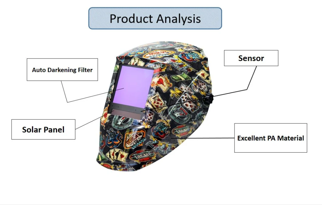 Safety Protection Solar Automatic Dimming Welding Helmet (WH7-WU60)