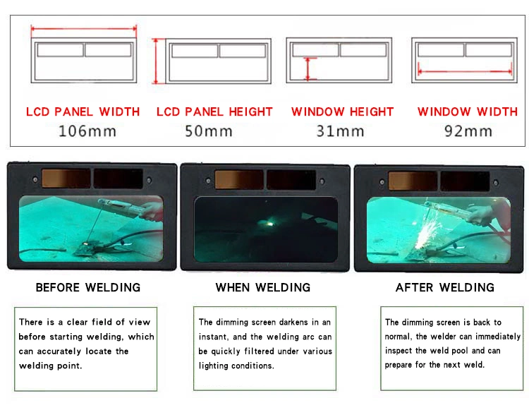 Class 1112 Solar Auto Darkening Blue Welding Helmet Lens Filter with Fixed DIN 11/12 Shade CH-794