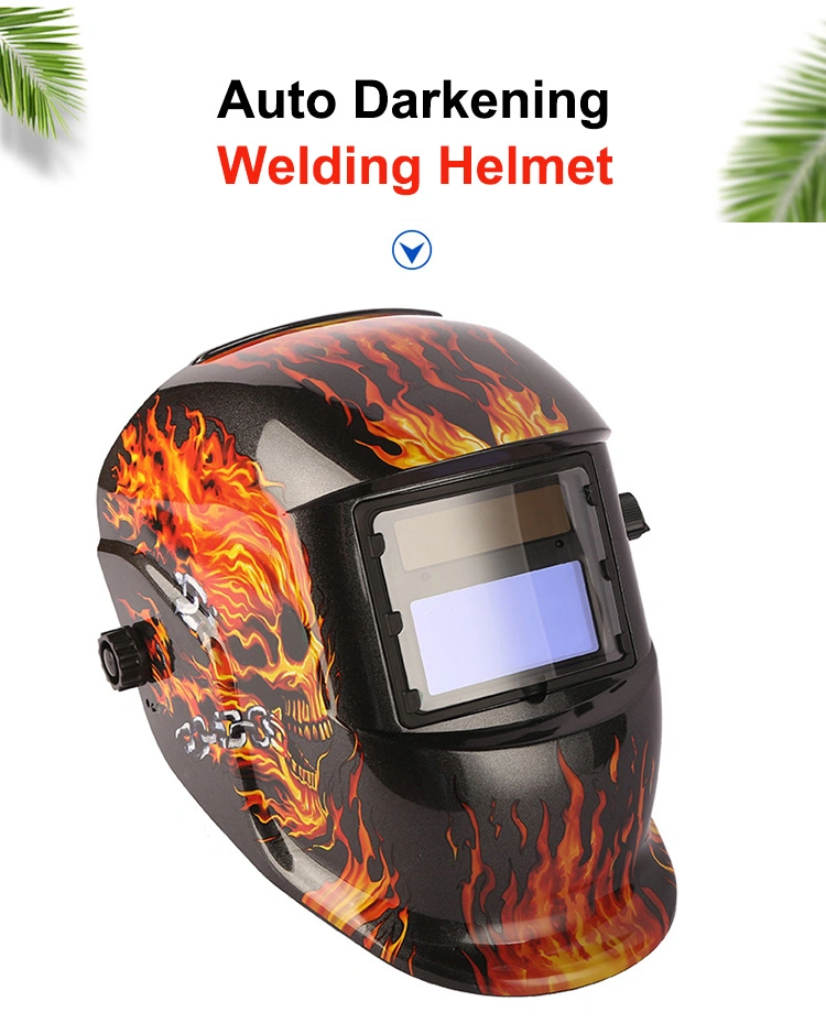 Rhk Anti-Splash Headgear Auto Darkening Heat Resistant Solar Welder Welding Helmet