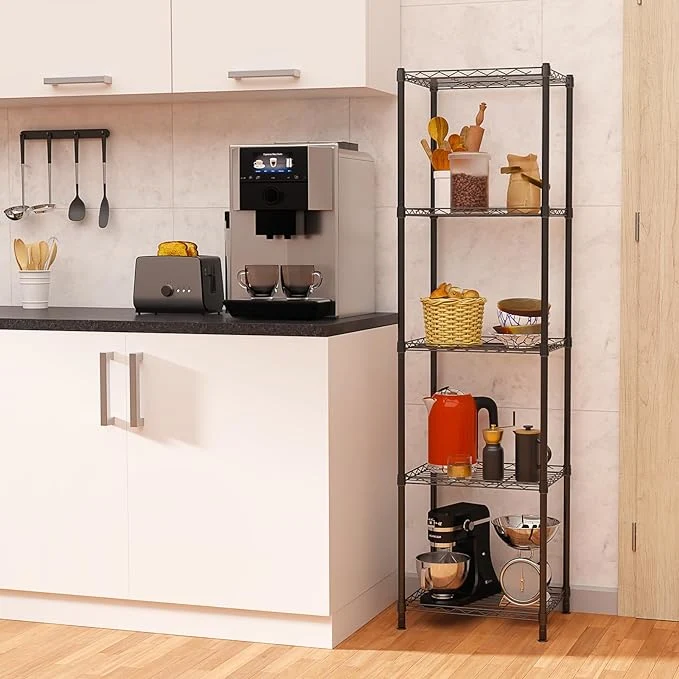 Wire Shelving Steel Rack Adjustable Unit Shelf Storage Shelves Holders &amp; Racks for Laundry Bathroom Kitchen Pantry Closet