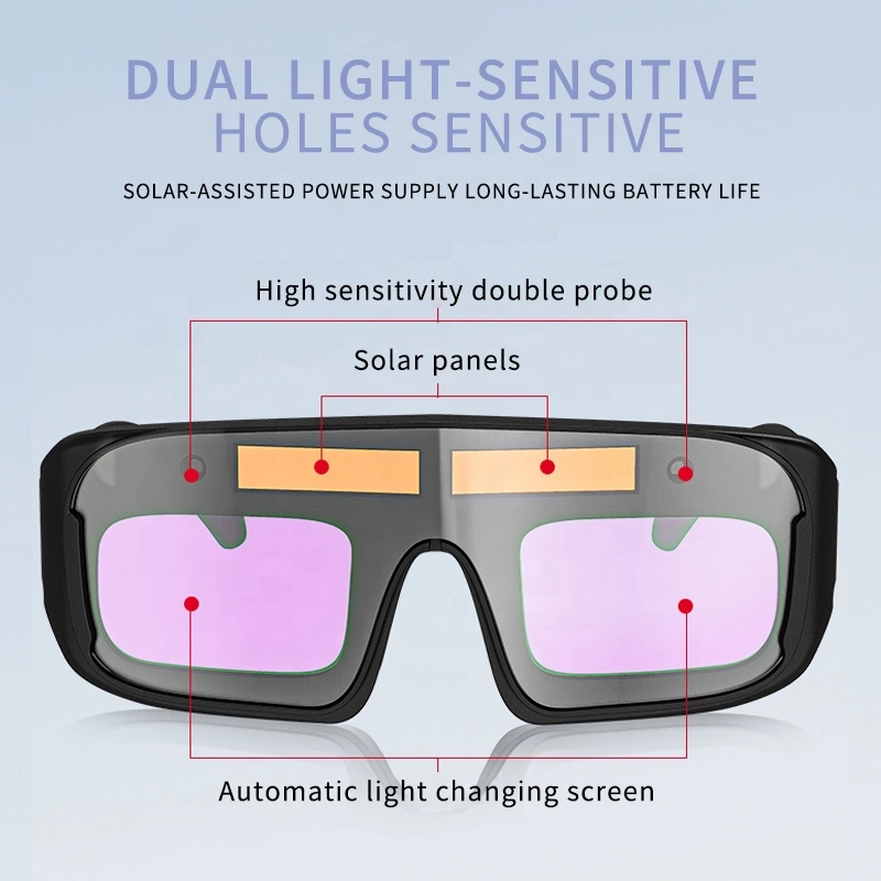 Weld Industrial Black Solar Powered Auto Darkening Welding Safety Glasses Goggle