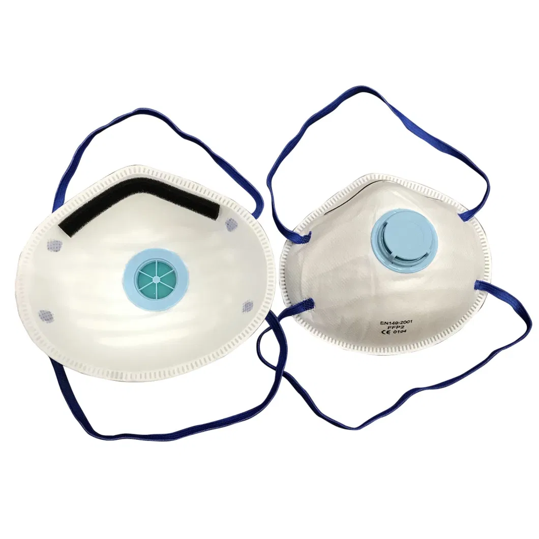 Anti Haze Anti Pollution Ce FFP1 Folded Protective Dust Mask Exhalation Deep Valve Blue Color Respirator