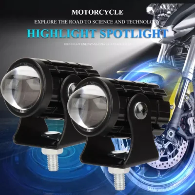 12V Mini LED de color doble foco LED de la motocicleta de la luz de faro antiniebla de conducción Objetivo del proyector