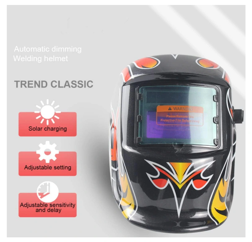 Welding Helmet Welding Hood Auto Darkening Solar Powered True Color Welding Mask 2 Arc Sensor Wide Shade 9-13 Welder Helmet with Grinding Cut for MIG TIG Arc