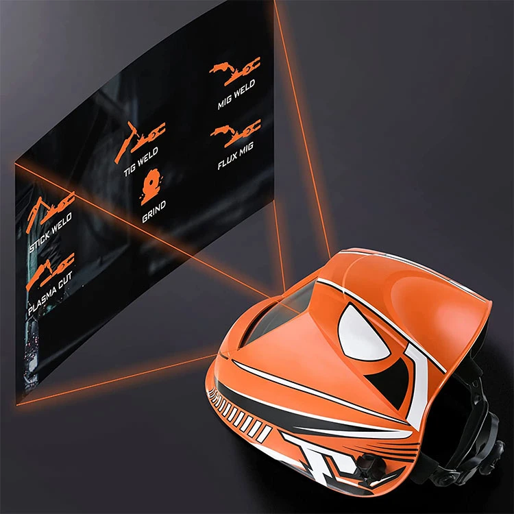 Large Viewing Screen True Color Solar Sexy Orange Welding Helmets