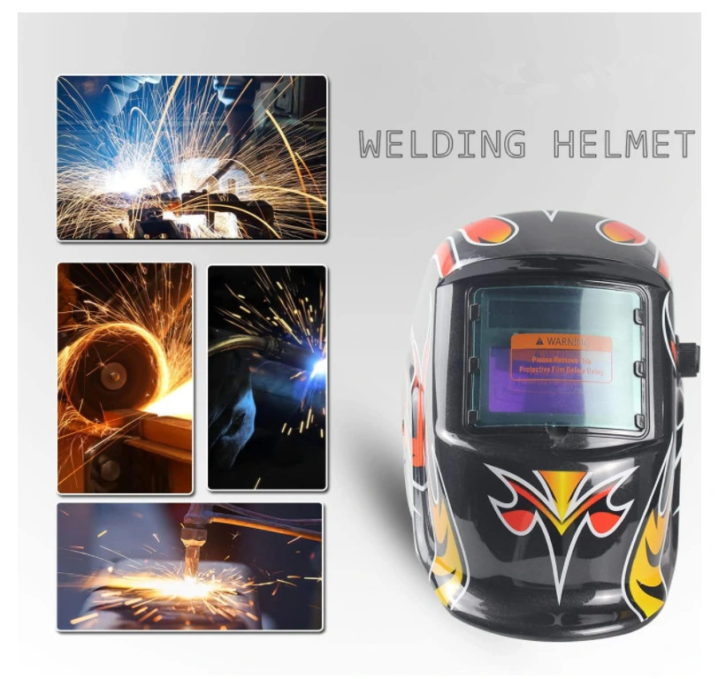 Welding Helmet Welding Hood Auto Darkening Solar Powered True Color Welding Mask 2 Arc Sensor Wide Shade 9-13 Welder Helmet with Grinding Cut for MIG TIG Arc