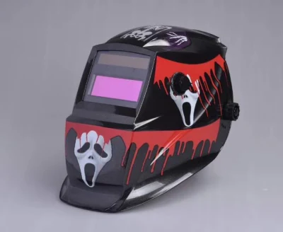 Solar Power casco per saldatura oscurante automatico ampio campo visivo saldatore Cappuccio per maschera con cappuccio ad arco TIG MIG (fantasma della morte)