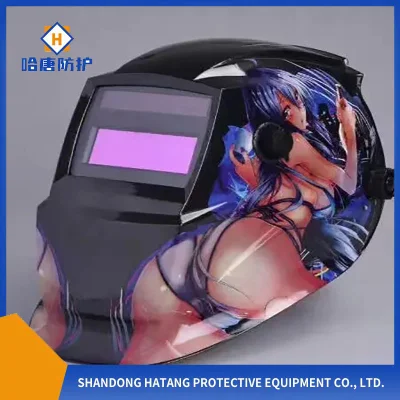  Casco per saldatura regolabile con ombreggiatura regolabile e verniciatura a trasferimento d&prime;acqua di nuova progettazione Casco per oscuramento automatico per TIG MIG