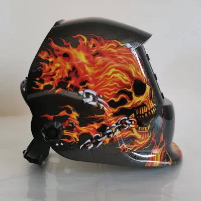 Casco Big View True Color Auto-Darkening per saldatura al buio automatica in vetro Decalcomanie elettroniche digitali maschera di saldatura TIG con ventilazione