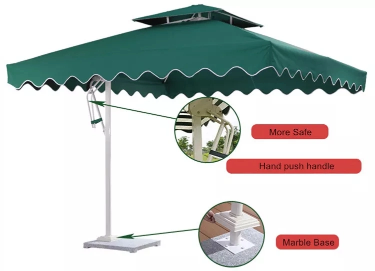 Wholesale Custom Branded Summer High Quality Hanging Patio Umbrellas &amp; Bases Leisure Ways Large Outdoor Umbrella