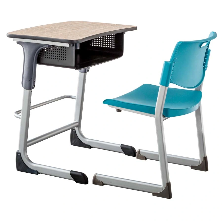 Single PVC Edge Cover Classroom Study Table School Student Desk and Chair