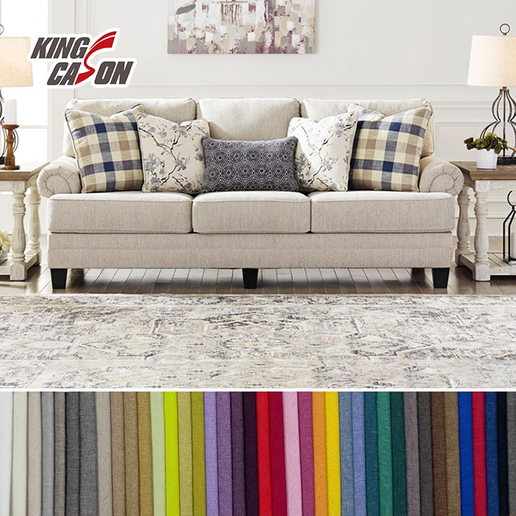 Kingcason Wholesale 100% Polyester Sofa Chair Cover Cushion Upholstery Linen Fabric