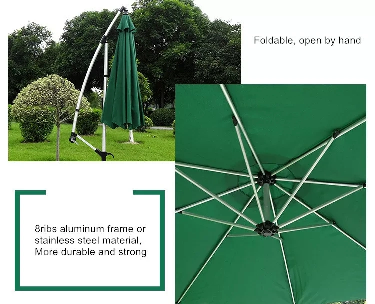 Wholesale Custom Branded Summer High Quality Hanging Patio Umbrellas &amp; Bases Leisure Ways Large Outdoor Umbrella