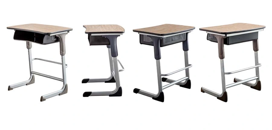 Single PVC Edge Cover Classroom Study Table School Student Desk and Chair