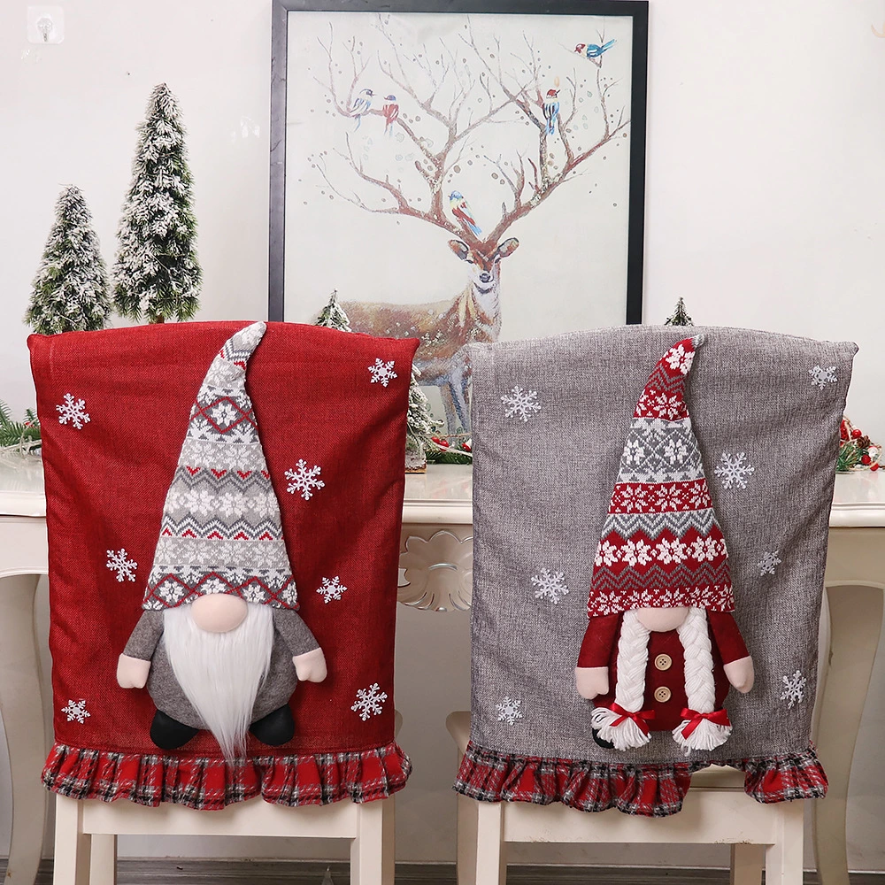 Snowman Oldman Bear Christmas Festival Chair Cover Decoration