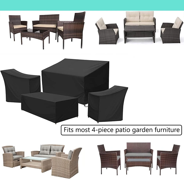 Factory Customized 4-Piece Outdoor Garden Furniture Set, Waterproof Courtyard Sofa Seat Protective Cover