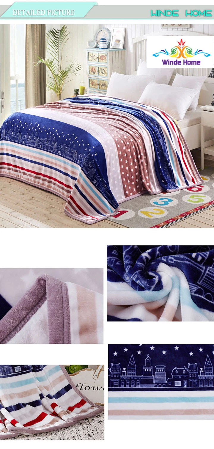 100% Polyester Decorative Floral Printed Flannel Throw Blankets