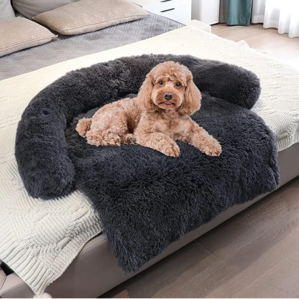 Calming Dog Bed Sofa Covers for Pets with Removable Washable Cover