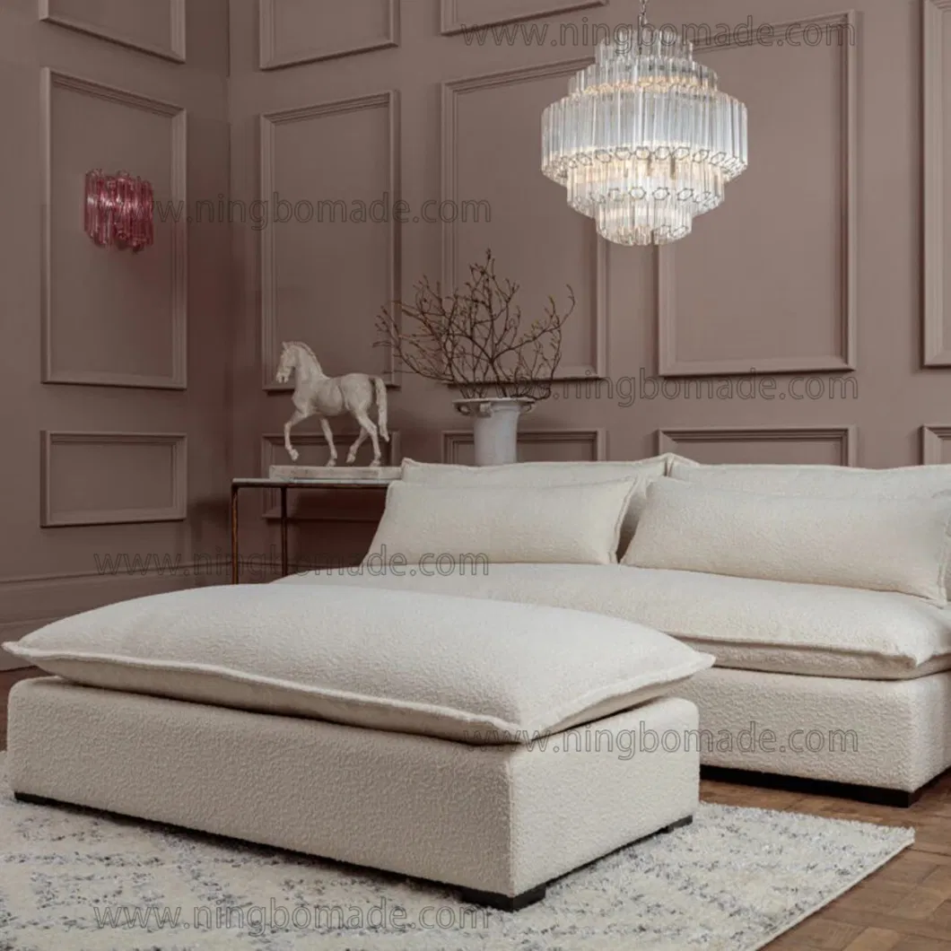 Contemporary Design Model Furniture White Boucle Double Sofa