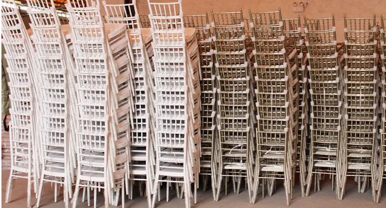 Promotion Modern Outdoor Restaurant White Metal Chiavari Tiffany Chairs